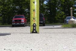 Raised concrete slab at municipal building entrance repaired without demolition in Westford MA