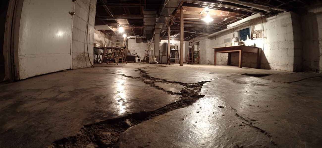 warped slab in garage basement